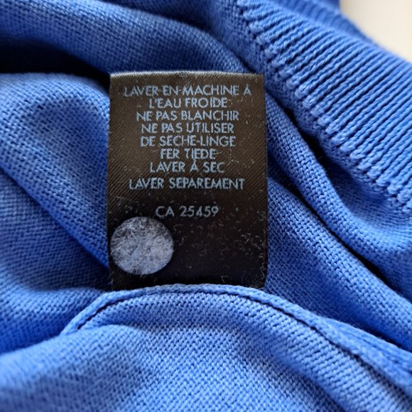 NWT Men's Patrick Assaraf 100% Cotton Crew Neck Blue Pullover Sweater Size M - Picture 12 of 13